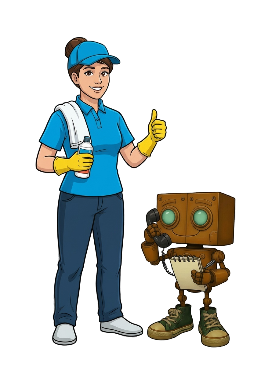 Cleaning service assistant illustration