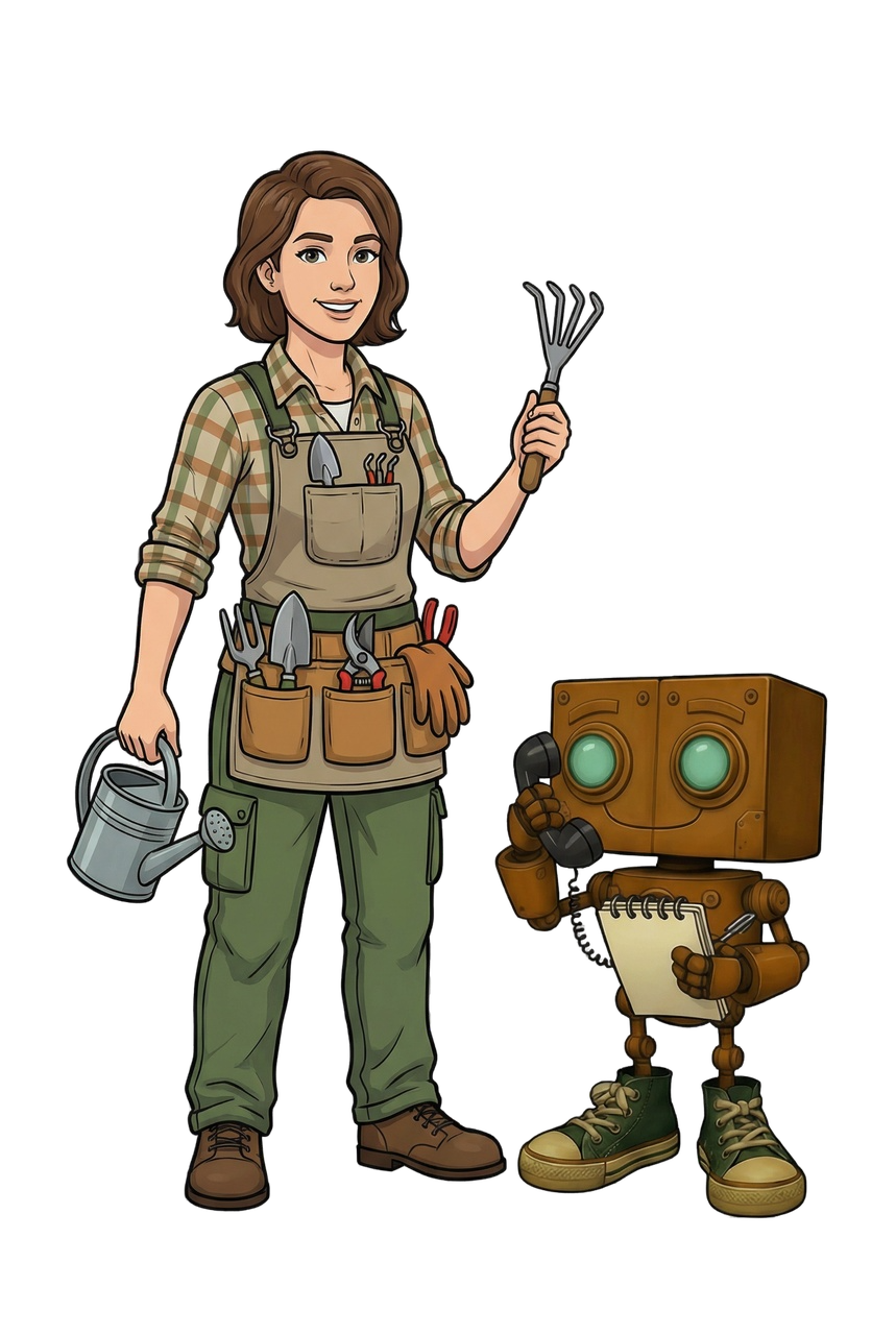 Gardening and landscaping assistant illustration