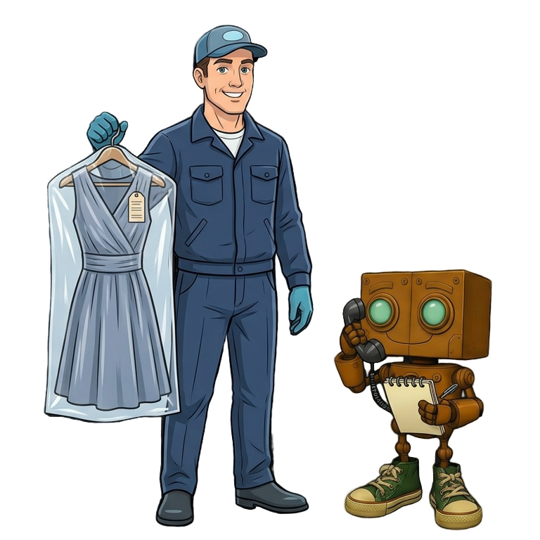 Laundry and dry cleaning assistant illustration