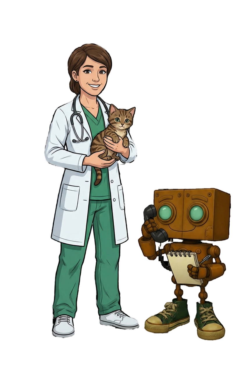 Veterinary clinic assistant illustration